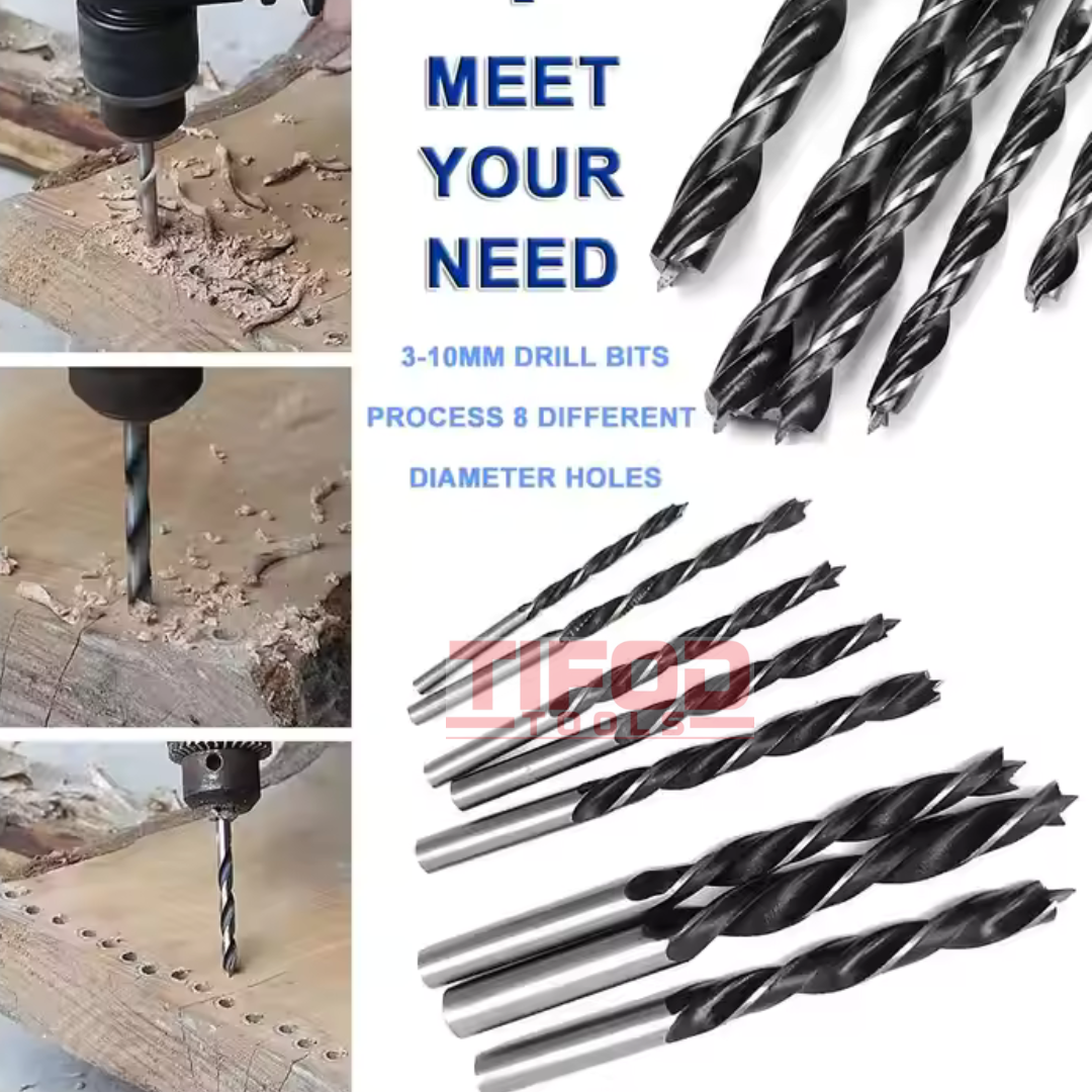 Spur Point Twist Wood Metric Drill Bits - Tifod Tools