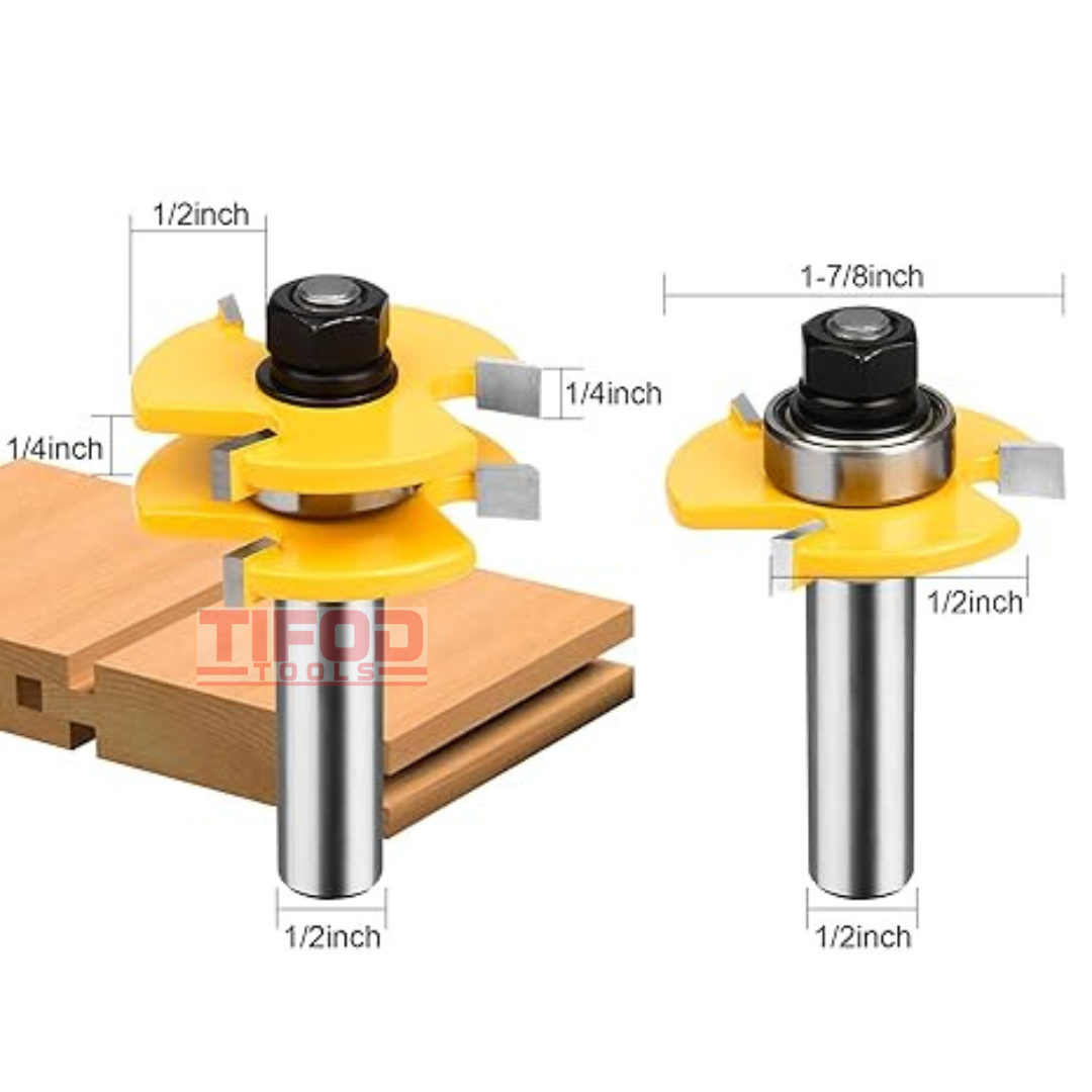 Tongue and Groove Router Bits T Shape Wood Milling Cutter - Tifod Tools