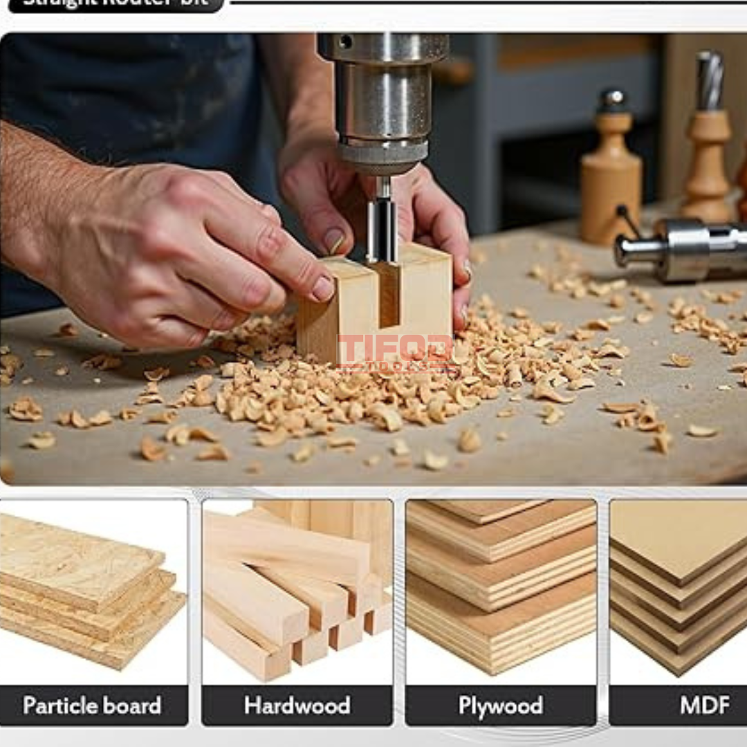 Straight Router Bit 8mm Shank, Double Flute - Tifod Tools